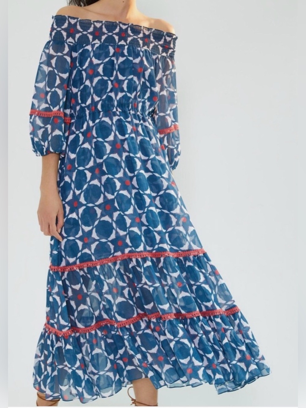 Anthropologie x Sachin & Babi Mosaic Off-The-Shoulder Maxi Dress